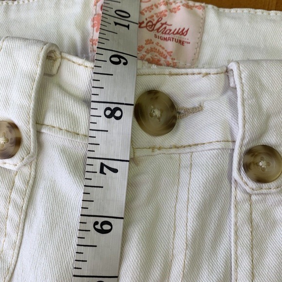 Vtg 90’s Y2K Levi Strauss Stretch White Denim Jean Capri Crop Pants Sz 4 (28x22) - Picture 6 of 7
